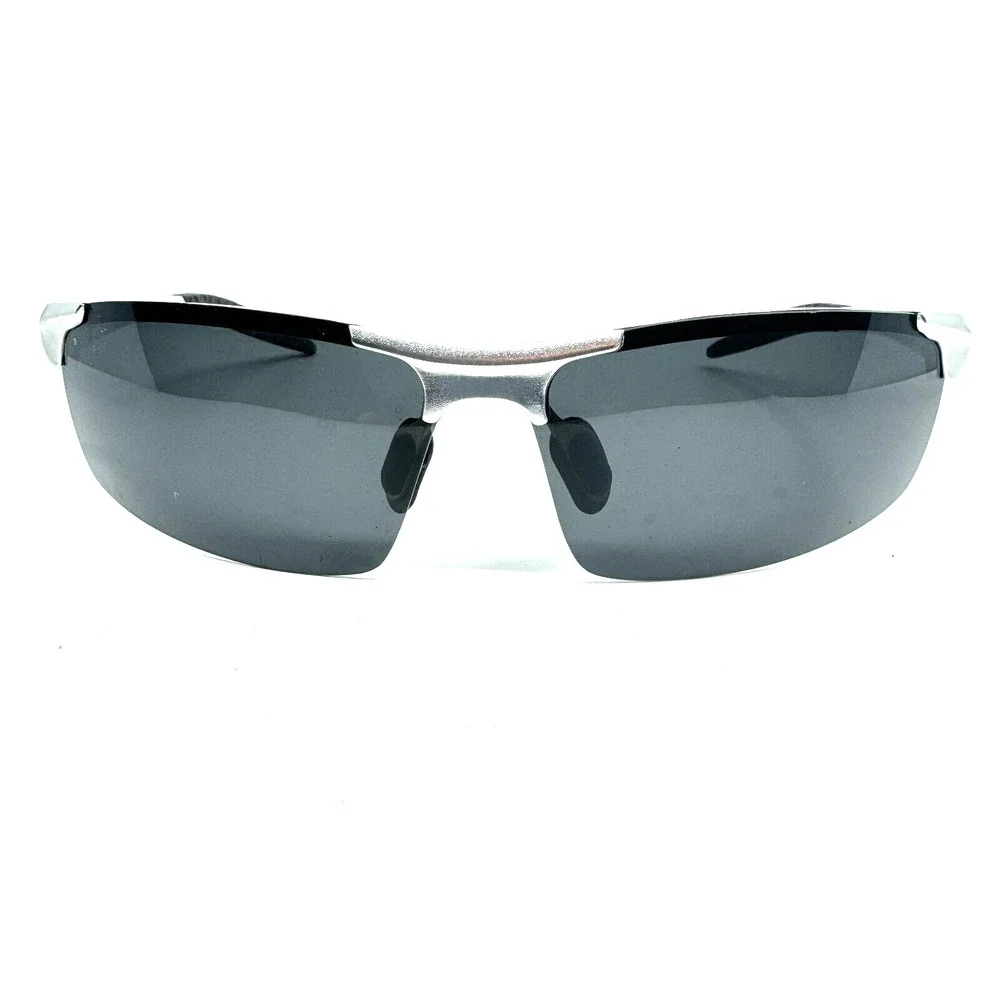 LUOMON 8600 C4 Men's Polarized Shield Sunglasses Al-Mg Aloy‎ Silver Frame H9971